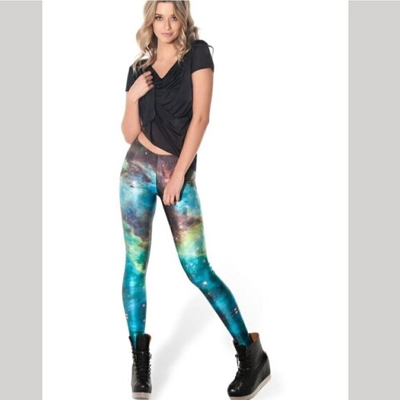 Blackmilk | Galaxy Green Leggings - Picture 6 of 10